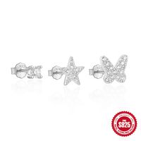 1 Set Simple Style Star Butterfly Plating Sterling Silver Ear Studs sku image 19