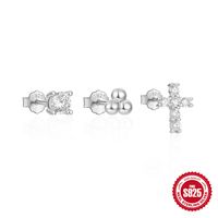 1 Set Simple Style Star Butterfly Plating Sterling Silver Ear Studs sku image 10