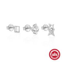 1 Set Simple Style Star Butterfly Plating Sterling Silver Ear Studs sku image 8