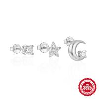 1 Set Simple Style Star Butterfly Plating Sterling Silver Ear Studs sku image 15