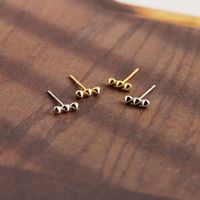 1 Pair Simple Style Geometric Plating Sterling Silver 18k Gold Plated White Gold Plated Ear Studs main image 4