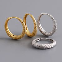 1 Pair Simple Style Geometric Plating Sterling Silver 18k Gold Plated White Gold Plated Hoop Earrings main image 1
