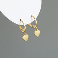 1 Pair Simple Style Heart Shape Plating Sterling Silver 18k Gold Plated White Gold Plated Drop Earrings main image 5