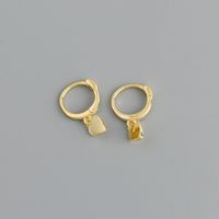 1 Pair Simple Style Heart Shape Plating Sterling Silver 18k Gold Plated White Gold Plated Drop Earrings sku image 1