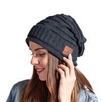 Fashion Blue Tooth Music Knitted Hat Autumn And Winter Warm Fleece-lined Blue Tooth Hat sku image 2