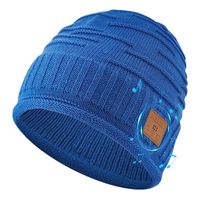 Sombrero De Punto De La Música De Diente Azul De Moda Sombrero De Diente Azul Con Forro Polar Cálido Para Otoño E Invierno sku image 3