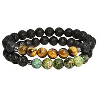 Simple Style Color Block Artificial Gemstones Beaded Men's Bracelets sku image 1