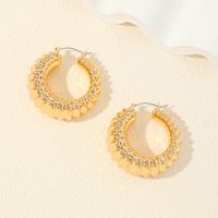 1 Pair Vintage Style Geometric Simple Spiral Stripe Alloy Hoop Earrings main image 5