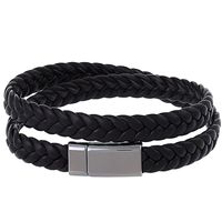 Style Simple Couleur Unie Faux Cuir Placage Plaqué Or Hommes Bracelets main image 3