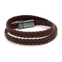 Style Simple Couleur Unie Faux Cuir Placage Plaqué Or Hommes Bracelets sku image 3