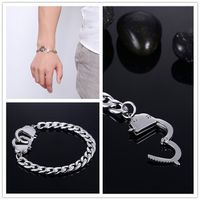Simple Style Commute Solid Color Stainless Steel Polishing Chain Men's Bracelets sku image 2