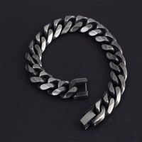 Retro Geometric Solid Color Titanium Steel Stoving Varnish Men's Bracelets main image 3