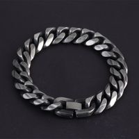 Retro Geometric Solid Color Titanium Steel Stoving Varnish Men's Bracelets main image 5