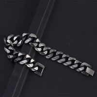 Retro Geometric Solid Color Titanium Steel Stoving Varnish Men's Bracelets main image 2