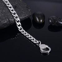 Simple Style Commute Solid Color Stainless Steel Polishing Chain Men's Bracelets main image 2