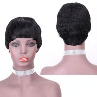 Women's Simple Style Street Real Hair Short Straight Hair Wigs main image 4