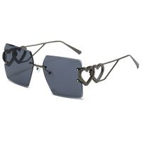 Hip-hop Streetwear Heart Shape Solid Color Pc Square Full Frame Women's Sunglasses sku image 1