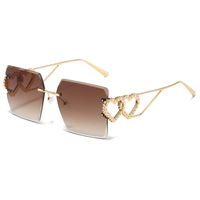 Hip-hop Streetwear Heart Shape Solid Color Pc Square Full Frame Women's Sunglasses sku image 4