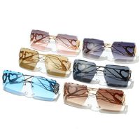 Hip-hop Streetwear Heart Shape Solid Color Pc Square Full Frame Women's Sunglasses main image 1