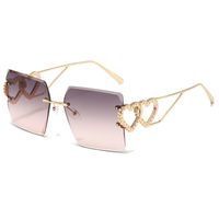 Hip-hop Streetwear Heart Shape Solid Color Pc Square Full Frame Women's Sunglasses sku image 5