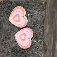 1 Pair Cute Simple Style Heart Shape Printing Pu Leather Drop Earrings main image 5