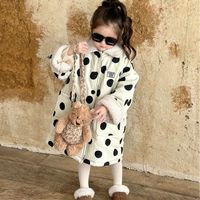 Cute Round Dots Cotton Blend Polyester Girls Outerwear main image 5