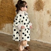 Mignon Points Ronds Mélange De Coton Polyester Filles Survêtement main image 2