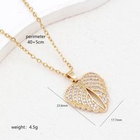 Wholesale Simple Style Heart Shape Key Stainless Steel Copper Enamel Plating Inlay Zircon Pendant Necklace sku image 7
