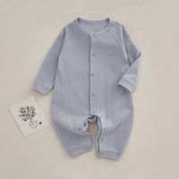Basic Solid Color Cotton Baby Rompers sku image 7