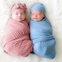 Simple Style Solid Color Cotton Spring Receiving Blanket Baby Accessories main image 5