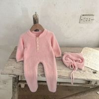 Simple Style Solid Color Cotton Baby Rompers sku image 11