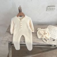 Simple Style Solid Color Cotton Baby Rompers sku image 2