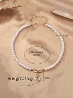 Elegant Sweet Heart Shape Alloy Plating Inlay Rhinestones Pearl Women's Pendant Necklace main image 6