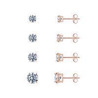 1 Set Cute Sweet Solid Color Plating Inlay Copper Zircon 14k Gold Plated Rose Gold Plated White Gold Plated Ear Studs sku image 6