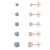 1 Set Cute Sweet Solid Color Plating Inlay Copper Zircon 14k Gold Plated Rose Gold Plated White Gold Plated Ear Studs sku image 10