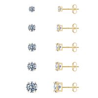 1 Set Cute Sweet Solid Color Plating Inlay Copper Zircon 14k Gold Plated Rose Gold Plated White Gold Plated Ear Studs sku image 11
