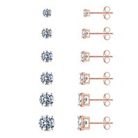 1 Set Cute Sweet Solid Color Plating Inlay Copper Zircon 14k Gold Plated Rose Gold Plated White Gold Plated Ear Studs sku image 14