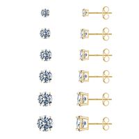 1 Set Cute Sweet Solid Color Plating Inlay Copper Zircon 14k Gold Plated Rose Gold Plated White Gold Plated Ear Studs sku image 15