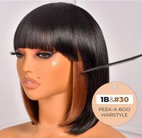 Women's Simple Style Street High Temperature Wire Bangs Short Straight Hair Wigs main image 2