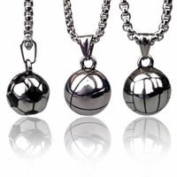 Simple Style Basketball Football Stainless Steel Plating Pendant Necklace main image 1