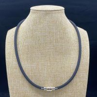 Simple Style Solid Color Stainless Steel Silica Gel Titanium Steel Plating Men's Necklace main image 3