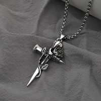 Ig Style Simple Style Cross Rose Copper Pendant Necklace Necklace Pendant In Bulk main image 3