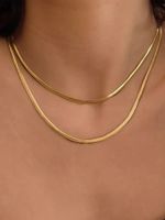 Simple Style Classic Style Solid Color Ferroalloy Plating Women's Double Layer Necklaces sku image 2