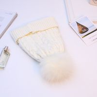 Women's Simple Style Solid Color Pom Poms Eaveless Wool Cap sku image 2