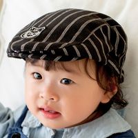 Children Unisex Retro Simple Style British Style Stripe Beret Hat main image 5