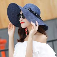 Women's Classic Style Solid Color Big Eaves Sun Hat main image 2