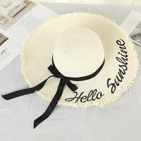 Women's Elegant Lady Solid Color Flat Eaves Straw Hat main image 4