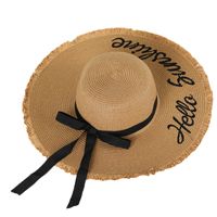 Women's Elegant Lady Solid Color Flat Eaves Straw Hat main image 3