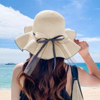 Women's Vacation Solid Color Big Eaves Straw Hat sku image 1