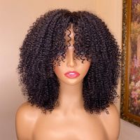 Women's Simple Style Party Stage Real Hair Bangs Short Curly Hair Wig Net main image 5